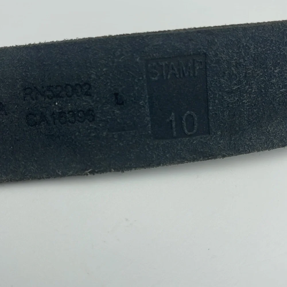 Stamp 10 Black Leather Belt Braided Moto Biker Goth Sz L